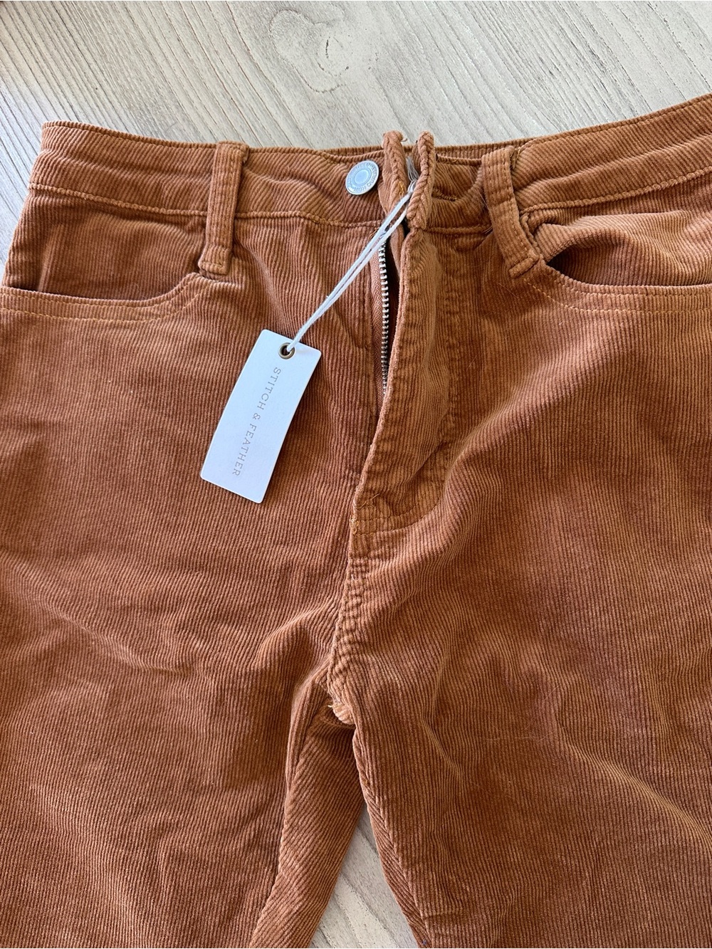 Camel Brown Corduroy Flared Pants - Picture 3 of 9